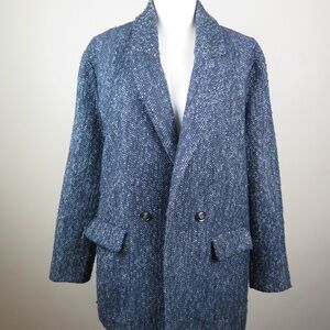Forever 21 L Preppy Dark Blue Tweed Jacket